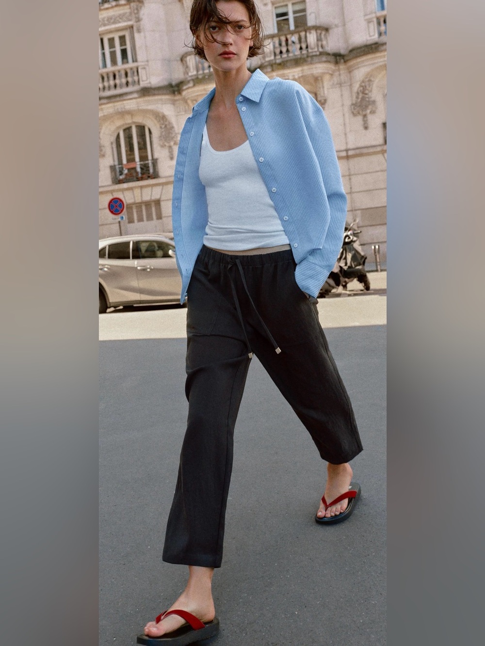 Zara elastic waist pants